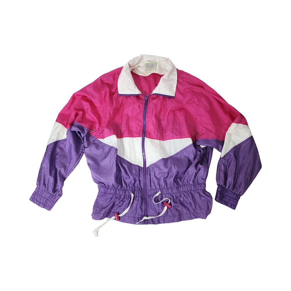 Westside Connection Vintage 90s Pink Purple Colorblock Nylon Windbreaker Large